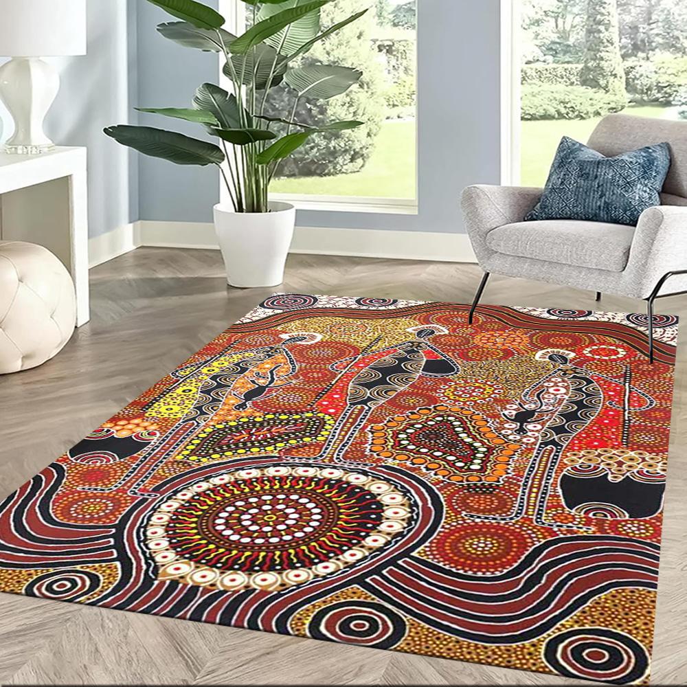 Aboriginal Art Dreamtime Floor Mats for Living Room, Bedroom and Room Decoration Are Suitable for Gifts.