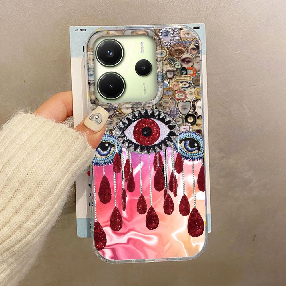 Purple Face Sun Stars Women Girls Phone Case for Xiaomi Redmi Note 14 13 12 11 11S 10 9 8 Pro 9C 13C 14C A5 A3 A4 A3X A1 Cover
