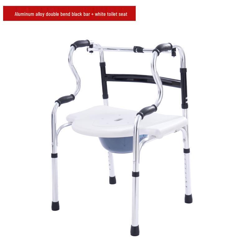 Stainless Steel Rollator Walker with Seat and Wheels - Rehabilitation Support Frame