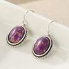 Elegant Exquisite Purple Synthetic Turquoise Pendant Earrings Fro Women Oval-shaped  Banquet Vacation Jewelry Accessories