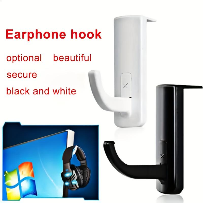 1pc Traditional Plastic Earphone Hook, Self-Adhesive, Wall Mount, Easy Install, for Home and Office Computer Storage, Utility Hooks