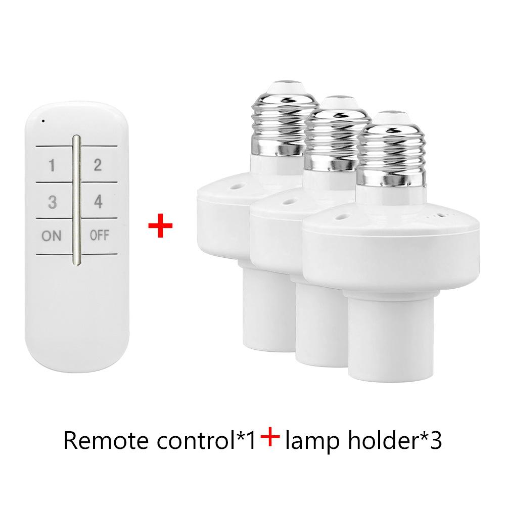 Wireless Remote Control E27 Light Socket Lamp Holder 20M Range For LED Bulbs Lamp Socket Wireless Light Switch Kit AC180-250V