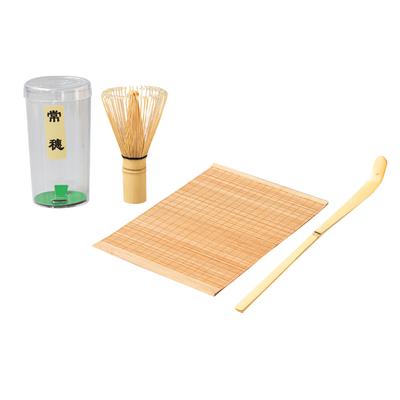 Conjunto de Chá Matcha de Bambu Requintado Colher de Matcha de Bambu Batedor para Mexer e Conjunto de Esteira com Borda Enrolada para