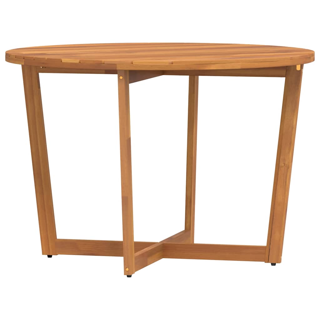 Outdoor Dining Table Round Ø110 X 75 Cm Solid Acacia Wood