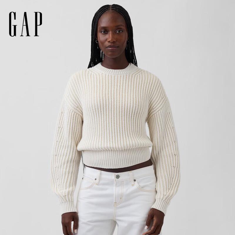 

GAP Women s 2026 Spring Pure Cotton Loose Round Neck Long Sleeve Knit Sweater M