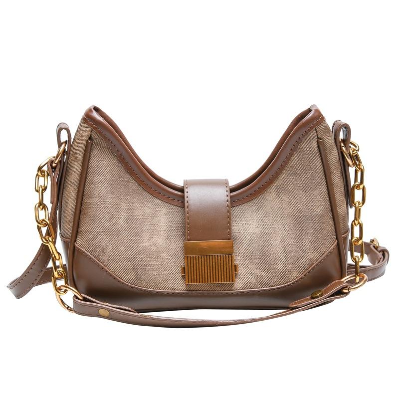 Textured Splicing Portable Underarm Bag Women'S Autumn And Winter Fashion Versatile Shoulder Messenger Bag