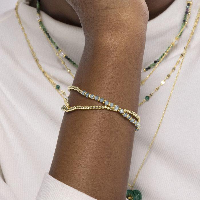 Bracelet - Luxenter - Zira - Finition or Jaune 18 Carats - Cristal Bleu - Style Boho