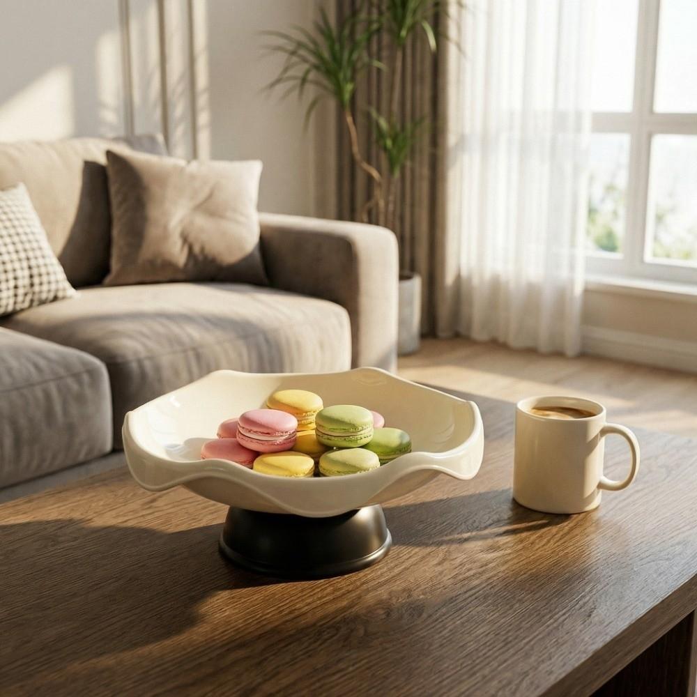 Dried Fruit Plate Candy Storage Basket Spherical Handle Display Plate Fruit Snack Tray  Living Room