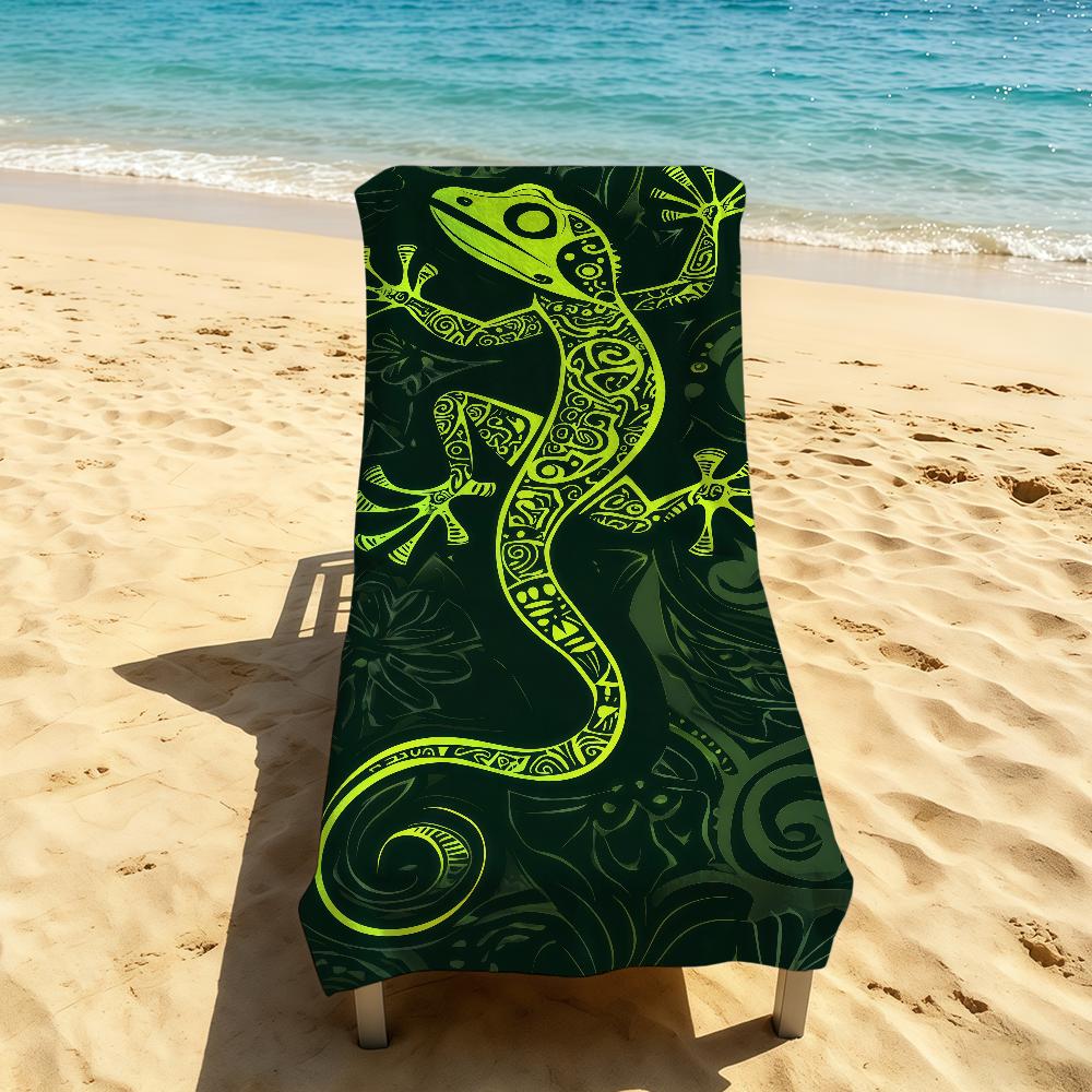 Cute Towel Animal Gecko For Outdoor Camping Leopard Beach Towel Super Absorbent Quick-Drying Summer Towel
