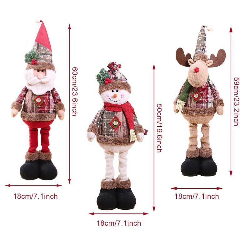 Christmas Stretchy Plush Toys Santa Snowman Reindeer Xmas Decor Home Party