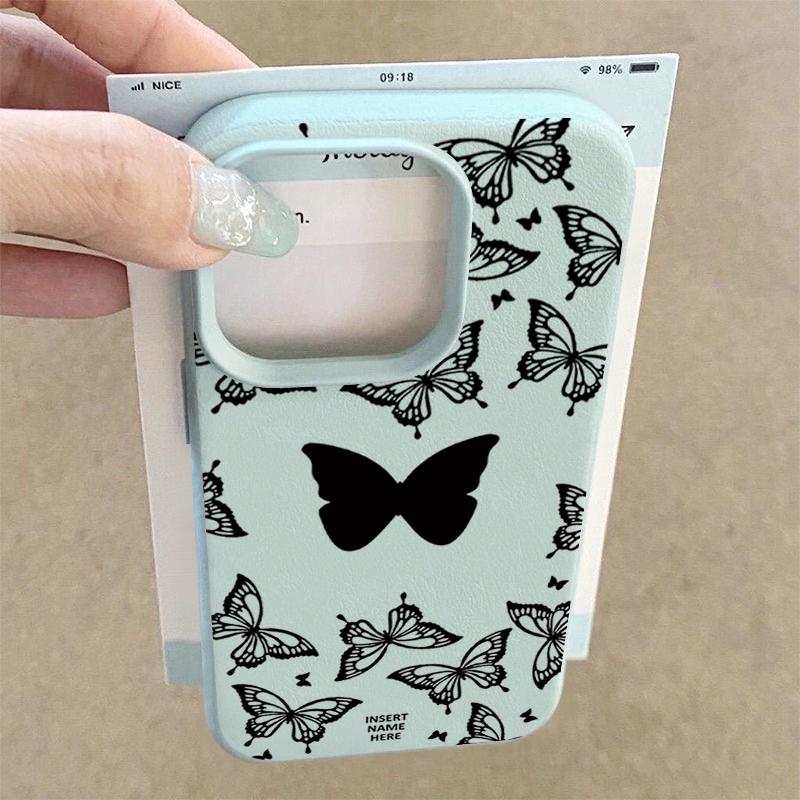 TPU měkký kryt se vzorem motýla pro iPhone 16E 16 Pro Max 15 Pro 14 13 12 11 Nárazuvzdorný Slim Matný zadní kryt