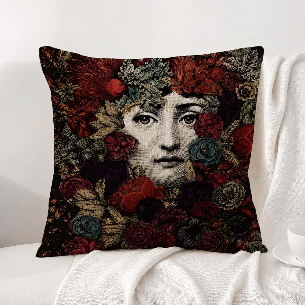 Art Abstract Women Art Cushion Cover Natural Linen Pillowcase Set AllinOne Decor Cushion Cover for Sofa Bedroom Chair