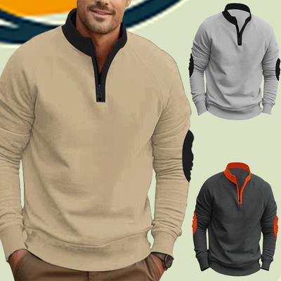 Jesienna bluza z polaru Vintage Stitch Warm Fleece Bluzy męskie Zimowa moda Luźny zamek błyskawiczny Stojak kołnierz Bluza z kapturem Męskie swobodne bluzy