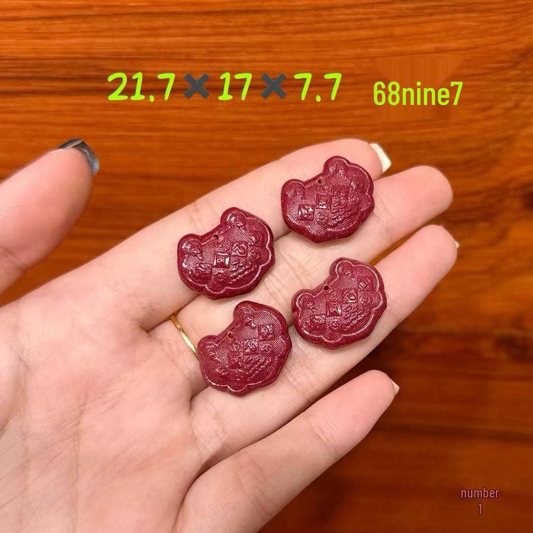 Cinnabar Purple Gold Sand Fu Six-Character Mantra Gourd with Wealth Fox and Exam Success Bear Accessories Model 3