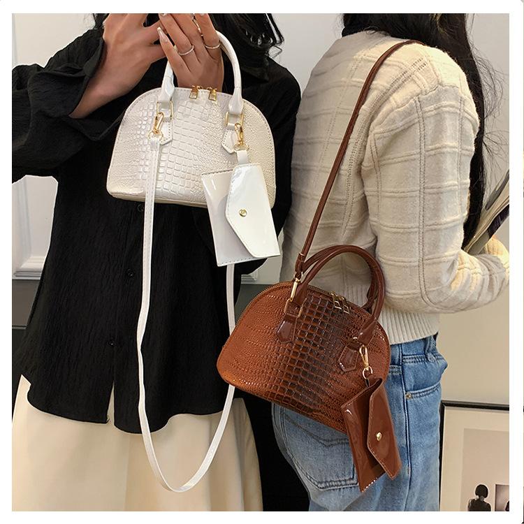 Women's Faux Leather Shell Bag Fashionable Single Shoulder Crossbody Bag Casual Handbag