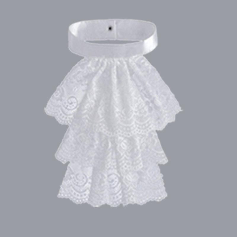 

Elegant Ruffled Lace Detachable Collars Men Women Cosplay Victorian Costume Jabots Baroque Gown Accessories for Party Stage Wear