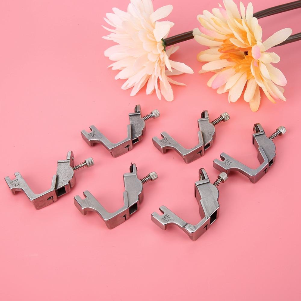 6pcs S537 Elastic Presser Foot All Steel Professional Shirring Presser Foot Heavy Duty Sewing Machine Accessory