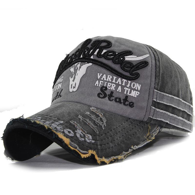 Vintage Color Contrast Washed Distresseded Sun Hat Air Permeable Adjustable Dad Hats For Women Men Embroidery Baseball Cap