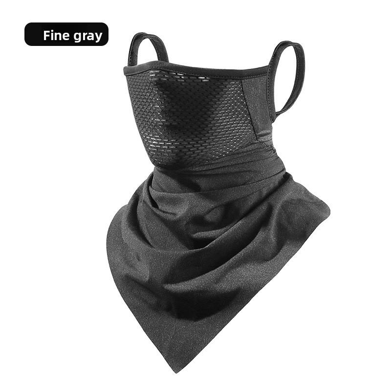 Cycling Sun Protection Face Mask Breathable Ice Silk Hanging Ear Triangular Neck Gaiter for Men Cycling Fishing