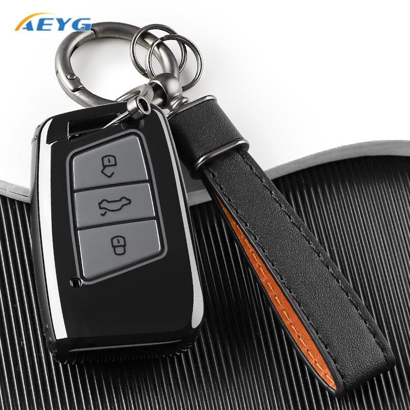 Fashion Soft Tpu Car Smart Key Case Shell Cover For Vw Passat B8 Skoda Kodiaq Superb A7 Protected Holder Keyless Fob Accessories
