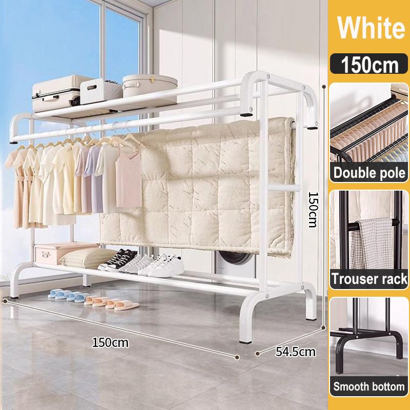 Clothes Rack Household Indoor Bedroom Balcony Drying Hanger Floor-To-Ceiling Coat Rack Thickening Simple Drying Rack