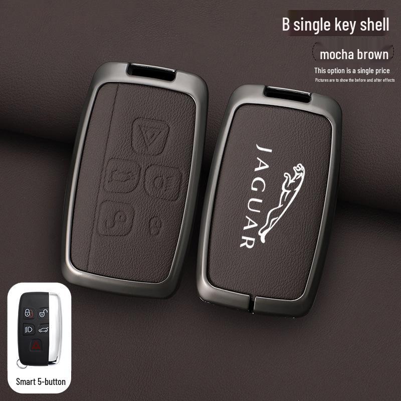 Jaguar XJ/XEL/XFL/FTYPE/EPACE Men's Leather Key Case with Metal Buckle