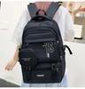 Korean-Style Color Block Backpack - Versatile, Fashionable, Large Capacity for Middle and High School Students