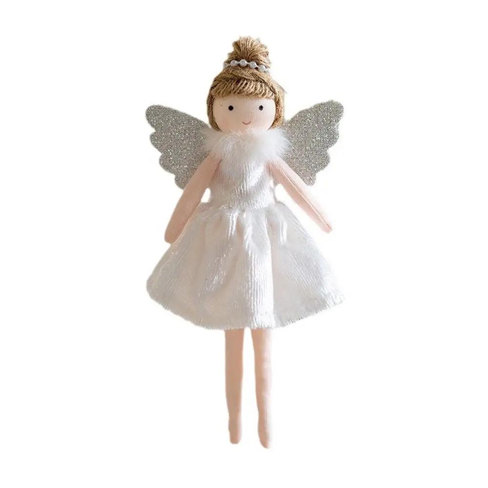 

Creative Pink White Christmas Hanging Decorations Embellishment Plush Xmas Tree Ornaments Gifts Accessories Angel Girl Doll белый