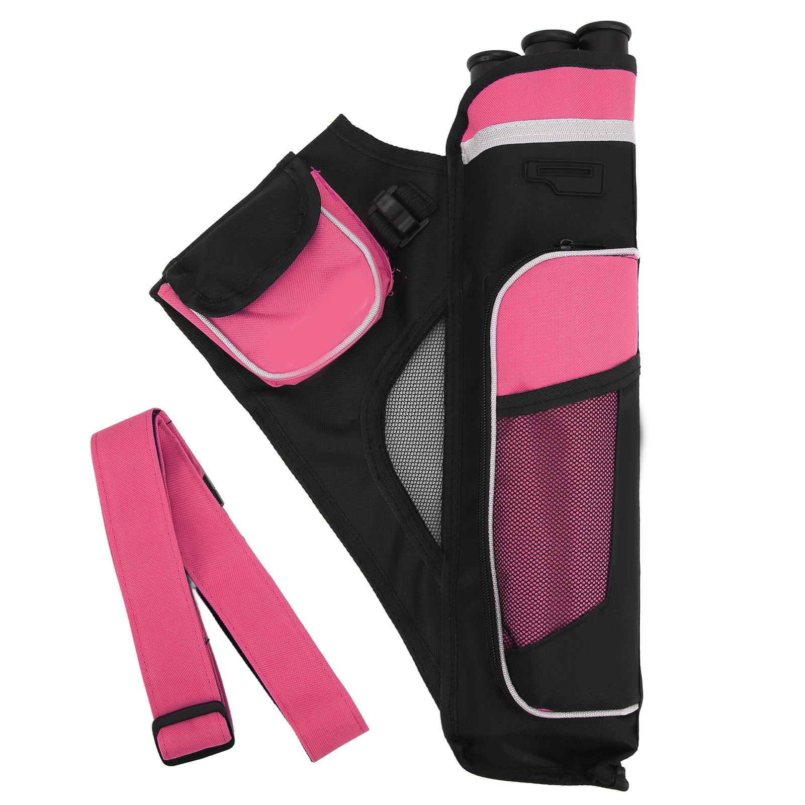 

Arrow Holder Archery Arrow Storage Bag High Capacity with Waist Belt for Hunting ShootingPink рожевий