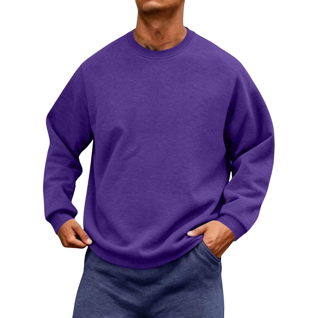 Men's Neck Long Sleeve Loose Fit Sweatshirt for Casual Daily Wear