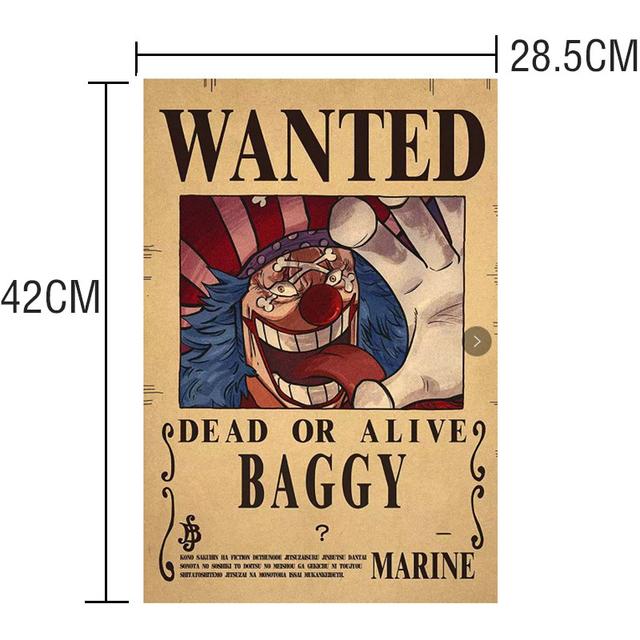 New Anime One Piece Luffy 3 Billion Bounty Wanted Posters Four Emperors Kid Action Figures Vintage Wall Decoration Poster Toys