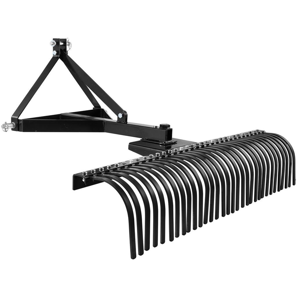 Tow Behind Dethatcher, 1525mm Tow Dethatcher with 32 Steel Tines, 3-Point Lawn Dethatcher Rake with Attachments for Tractor, Landscape Rake for