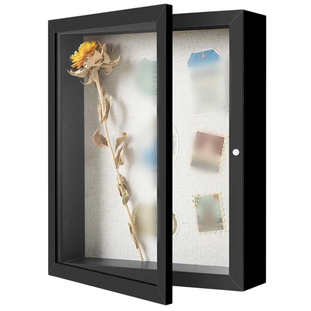 1 pz Cornice Profonda a Scatola Cornice Espositore in Legno Cornice da Parete con Effetto Legno Scatola della Memoria per Souvenir Cimeli Fiori