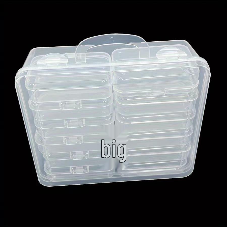 Large-Capacity Transparent Plastic Jewelry Box with Lid - 12 and 15 Grids