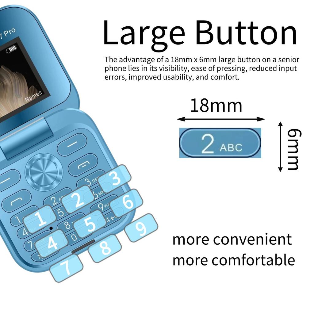 Flip Mobile Phone Non-smart Phone Flip Machine Button Elderly Machine 2G Foreign Language Mobile Phone