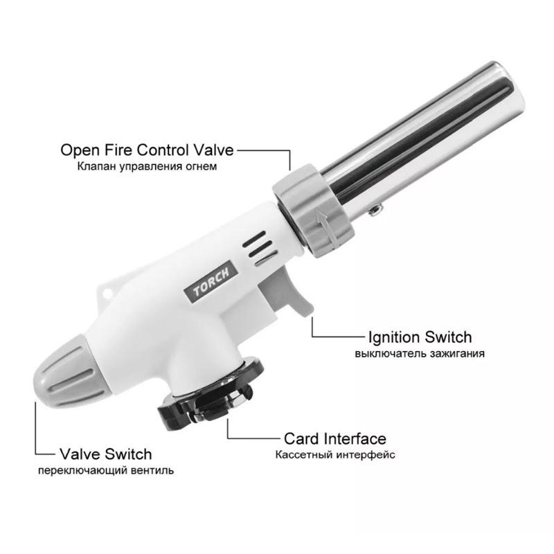Portable Metal Flame Gun Butane Burner High Temperature Welding Gas Torch Lighter Camping BBQ Heating Ignition Butane Gas Burner