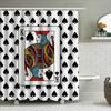 King Spade Shower Curtain With Card Design: Unique Bathroom Decor For Gamblers Poker Enthusiasts Black White Red Blue Colorful K