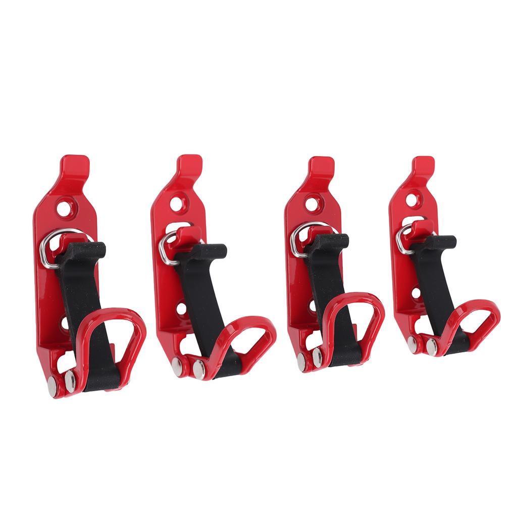 4PCS Shovel Mount for Roof Rack Zinc Alloy Metal Rubber Axe Clamp Mounting Brackets Kit for Trailers Off Road Trucks Red