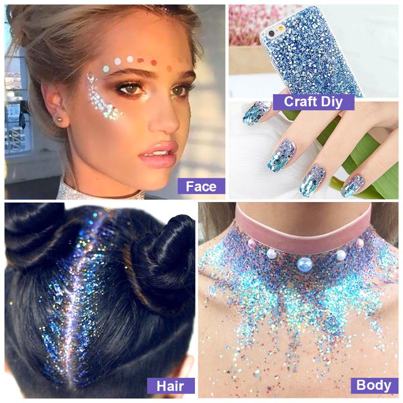 QIBEST Burst Glitter Eyeshadow Glitter Cream Face Body Polarized Glitter Cream Highlighter Oslnivý rozjasňující oční stín
