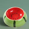 Keramisk katteskål Søt frukttema forhøyet design Anti oppkast Komfortabel spising Anti-søl kjæledyrskål med rillet bunn