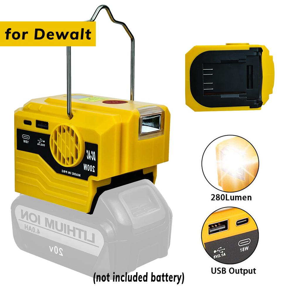 New Upgrade Portable Power Inverter 120-220V Outdoor Mobile Lithium Battery Inverter For Makita/DeWalt/ 18V 20V Battery
