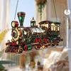 Yousheng Acrylic Suncatcher Christmas Ornaments Stained Glass Effect 2D Flat Train/Christmas Tree/Santa Claus Window Hanging Decoration for Holiday