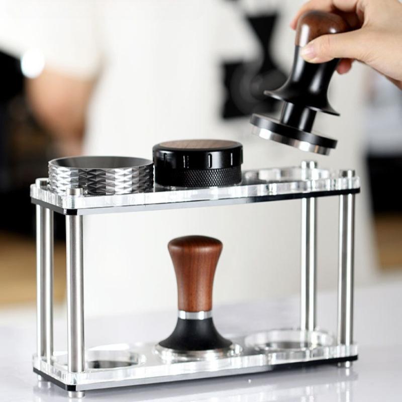 Acrylic Tamping Station Coffee Portafilter Rack Tamper Holder Distributor Holder Station for 51/54/58mm Coffee Accessories