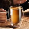 Hochtemperaturbeständige doppelwandige Glastasse mit Henkel für Tee, Milch & Kaffee