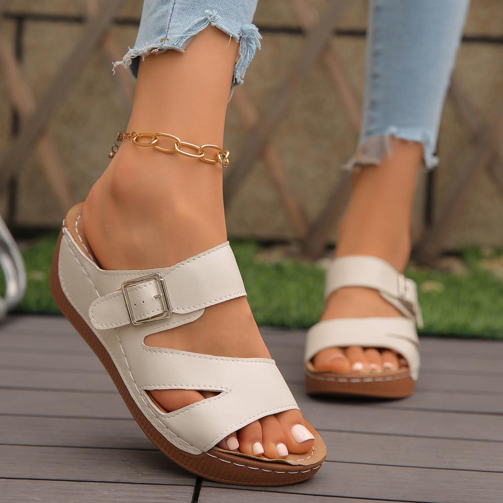 Women Wedges Slippers 2025 New Summer Shoes Women Luxury Designer Slippers Trend Slides Women Outdoor Beach Platform Sandals