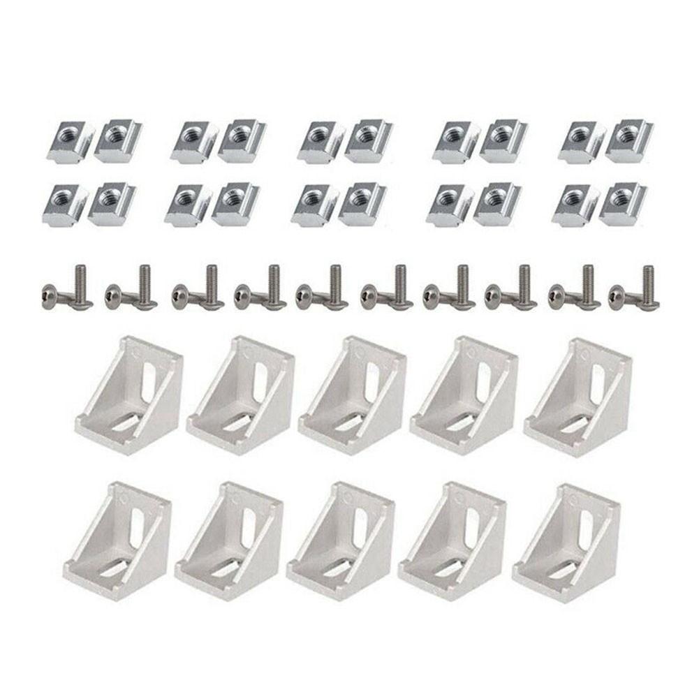 

50 шт. угловых кронштейнов серии 2020, комплект алюминиевых профилей для паза 6 мм total 50pcs