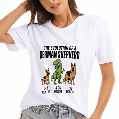 German Shepherd Dog Ladies Cotton T Shirt, Premium Cotton Print, Durable, Casual Fashion, Dog Dad Design, Great Gift For Dog Lovers, Cute And Stylish