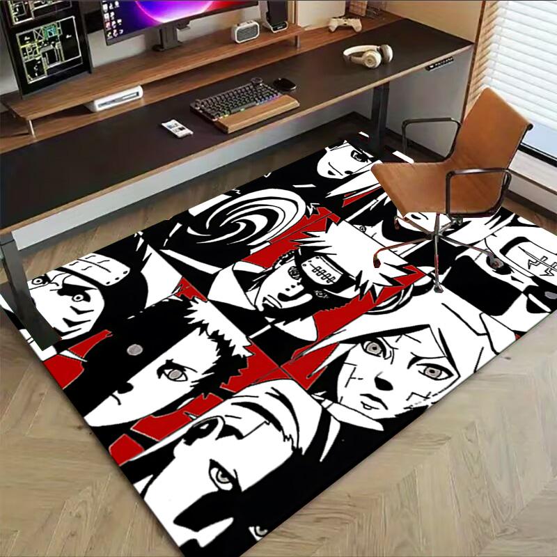 1pc Naruto Characters Collage Carpet for Playroom Bedroom Living Room Sofa Home Decor,kids Game Area Rug Non-slip Floor Mat Y723120