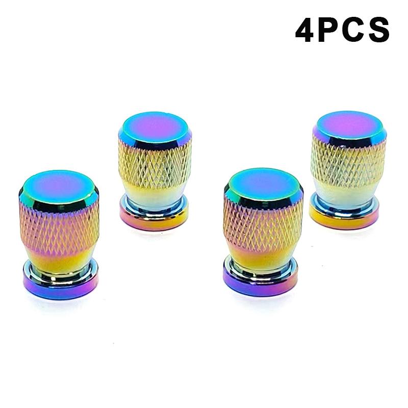 4/5PCS Tire Valve Stem Caps Anodized Aluminum Wheel Valve Covers Accessories Universal Cars SUVs Bikes Trucks And Motorcycles·