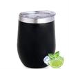 12oz Wine Tumbler with Lid, Stainless Steel Travel Mugs Stemless Double Wall Insulated Coffee Cup, Insulated Wine Glasses Travel